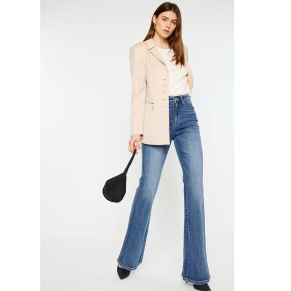Kancan Luke High Rise Medium Wash Flare‎ Jeans Size 15/31 - Picture 1 of 8